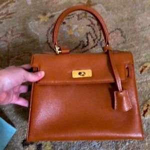 Mini leather Kelly style bag- made in Italy